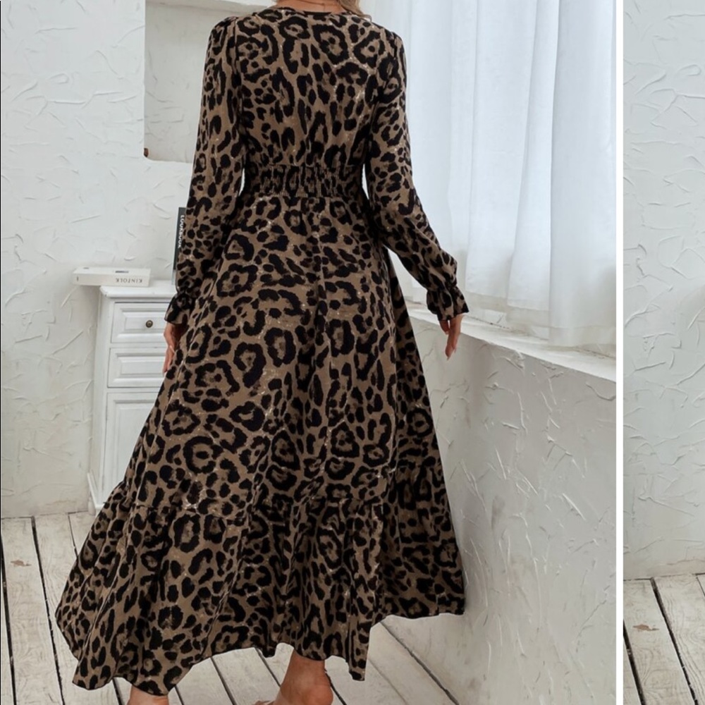 Boho Gypsy Print Flounce Sleeve Smocked Dress - Picture 5 of 14